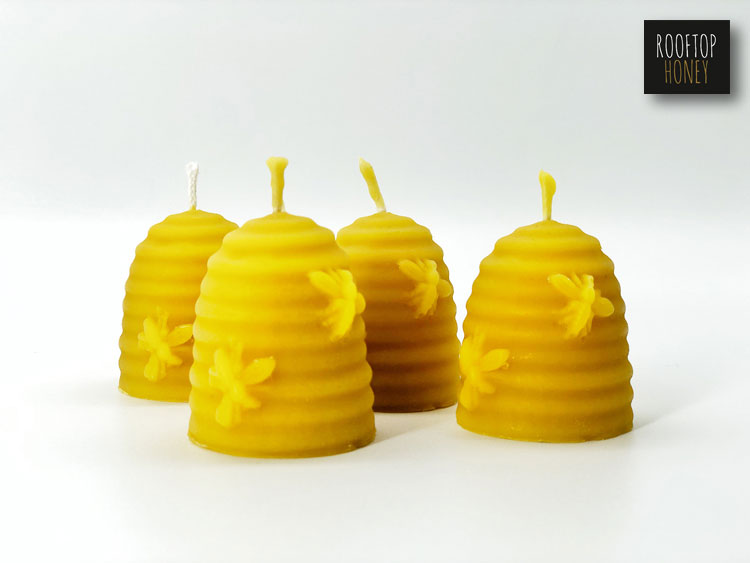 Goldgelbe Kerze aus reinem Bienenwachs